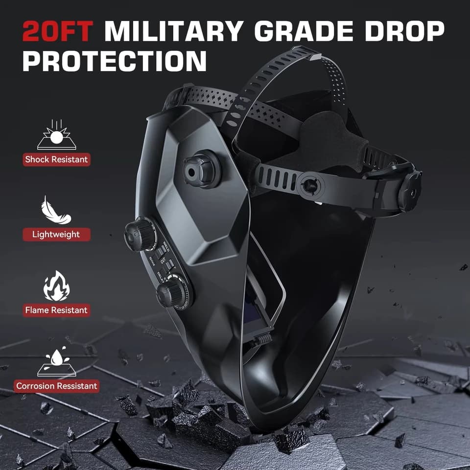 ARCCAPTAIN Welding Helmet with Safety Helmet Chinstrap | Auto-Darkening | MIG/MAG/TIG - Thumbnail 3