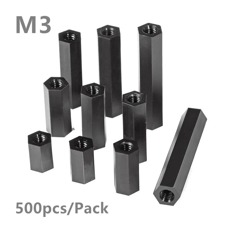 M3 Nylon Hex Ladder Standoff Kit | 500pc M3x5-25mm Spacers | PCB Board Pillar - Thumbnail 2