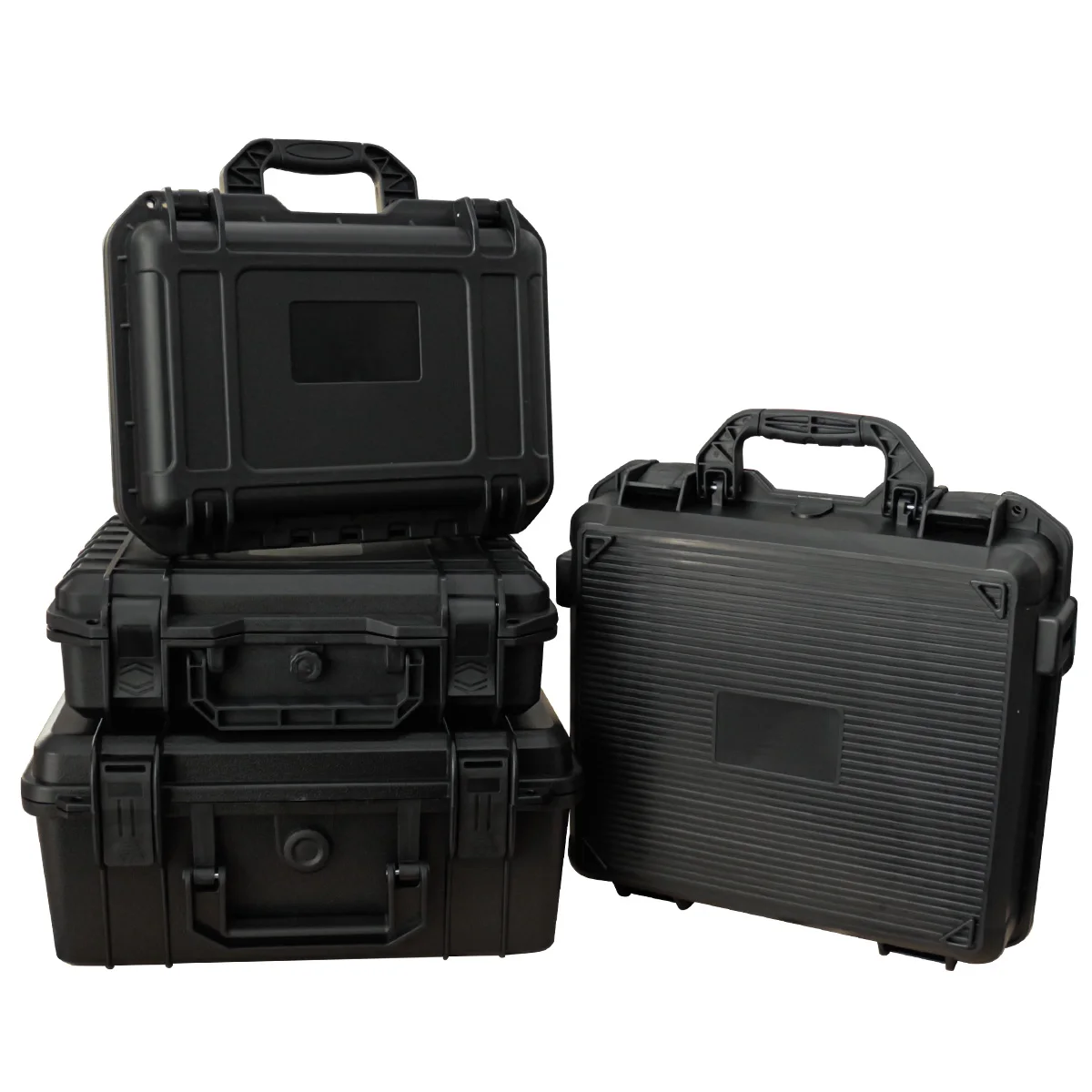 Impact-resistant waterproof hard toolbox with sponge insert for hardware storage and portable instrument protection.