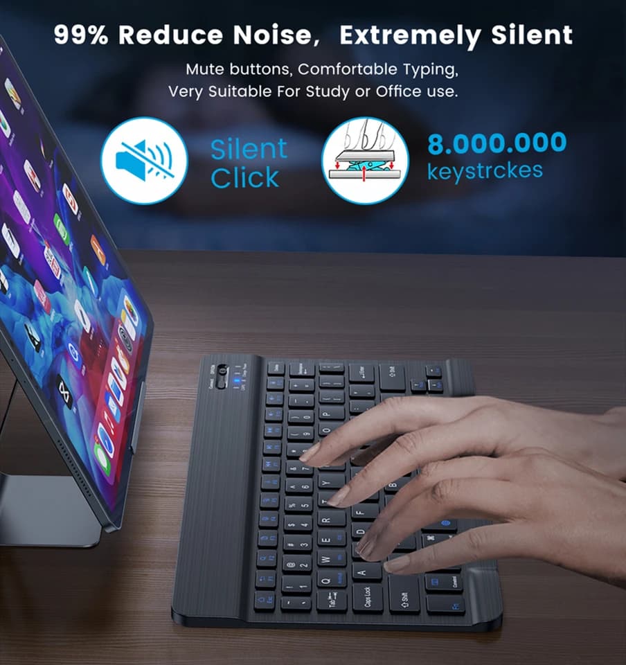 Mini Wireless Keyboard | Rechargeable Bluetooth | Android/iOS/Windows Compatible - Thumbnail 5