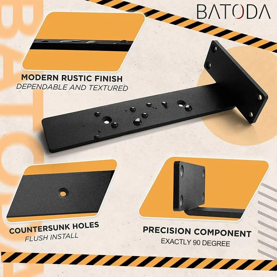 Heavy Duty Floating Shelf L Brackets | Rust-Resistant Wall Support | Integrated Invisible Design - Thumbnail 6