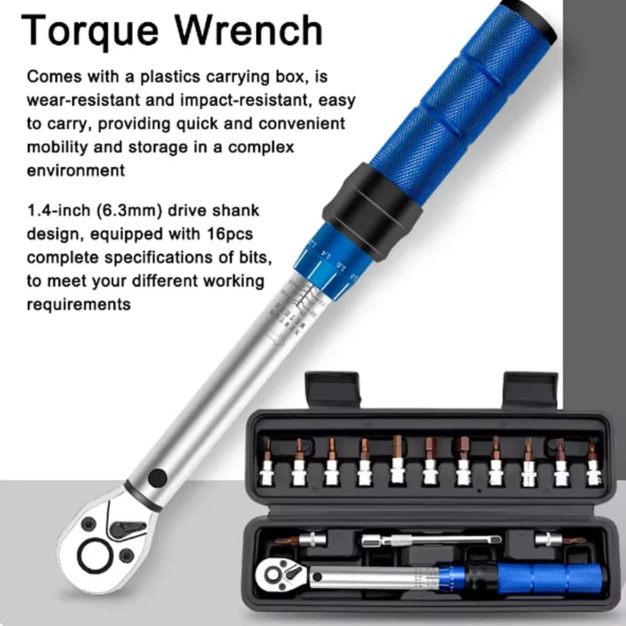 1/4" Torque Wrench | 2-24Nm Adjustable Precision | Quick-Release Repair Tool - Thumbnail 2