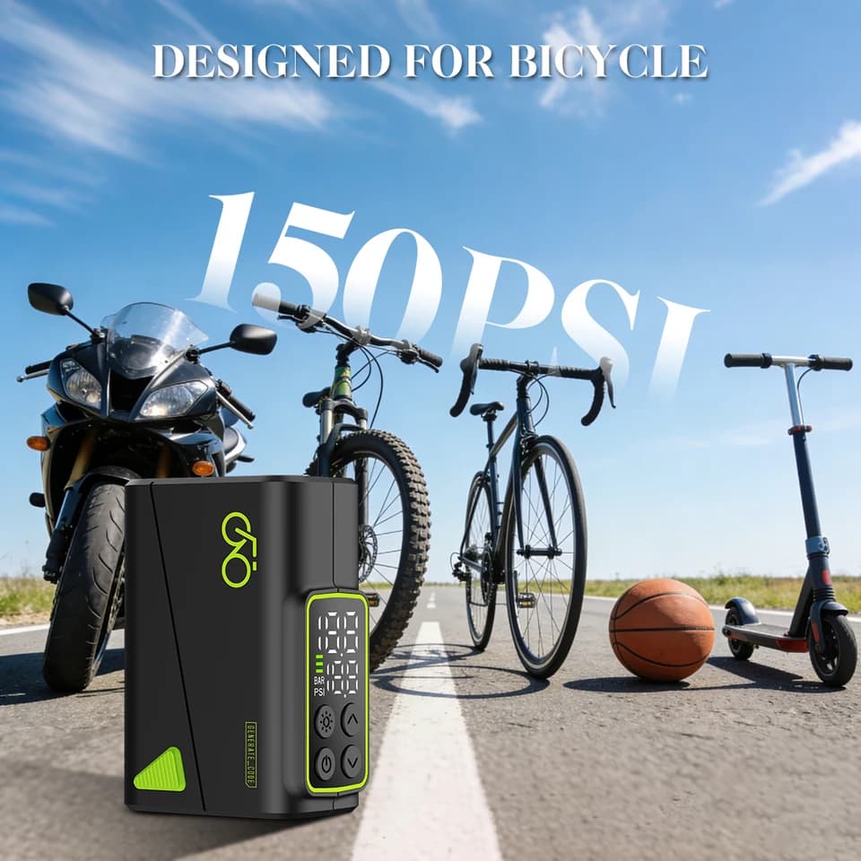 Mini Condensate Pump | 150 PSI Digital Gauge | Road & Mountain Bikes - Thumbnail 5