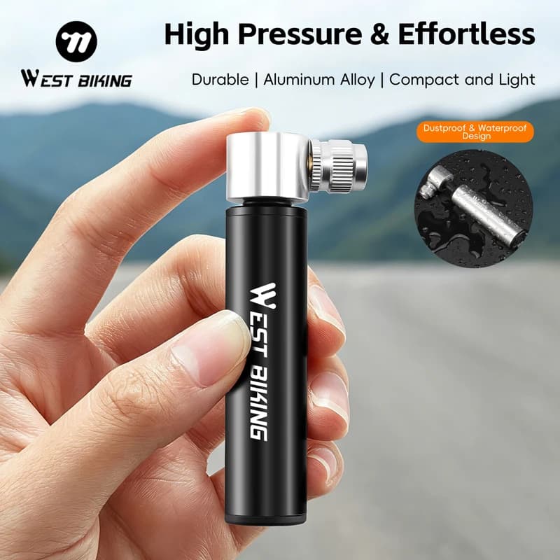 Mini Bike Tyre Inflator | 120PSI Hand Pump | Schrader/Presta Valve - Thumbnail 3