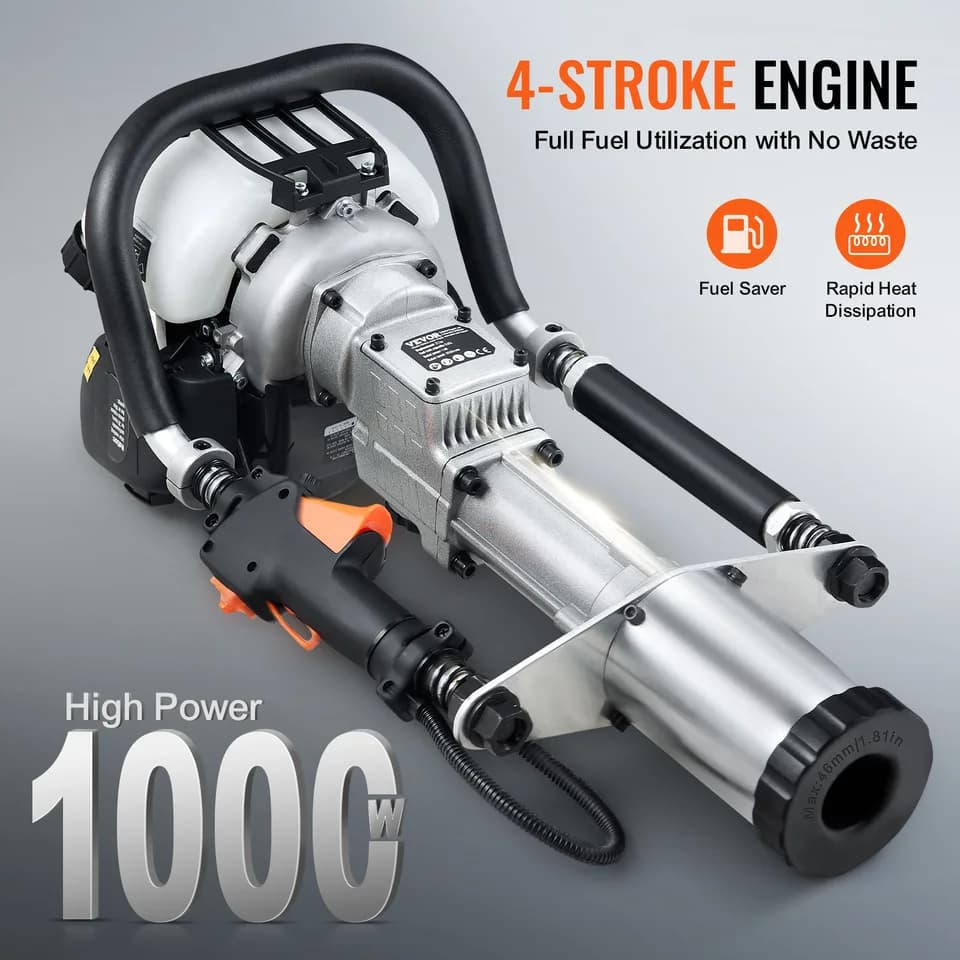 4-Stroke Petrol Post Fence Driver | 45/55/88mm Heads | Heavy Duty Piling Pounder - Thumbnail 5