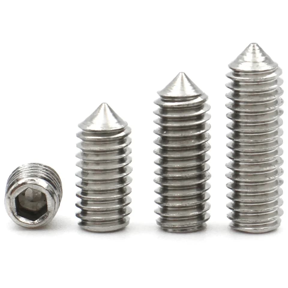 Grub Screws | M2-M8 Black Carbon Steel & 304 Stainless Steel | Hexagon Allen Head Cone Point - Thumbnail 3