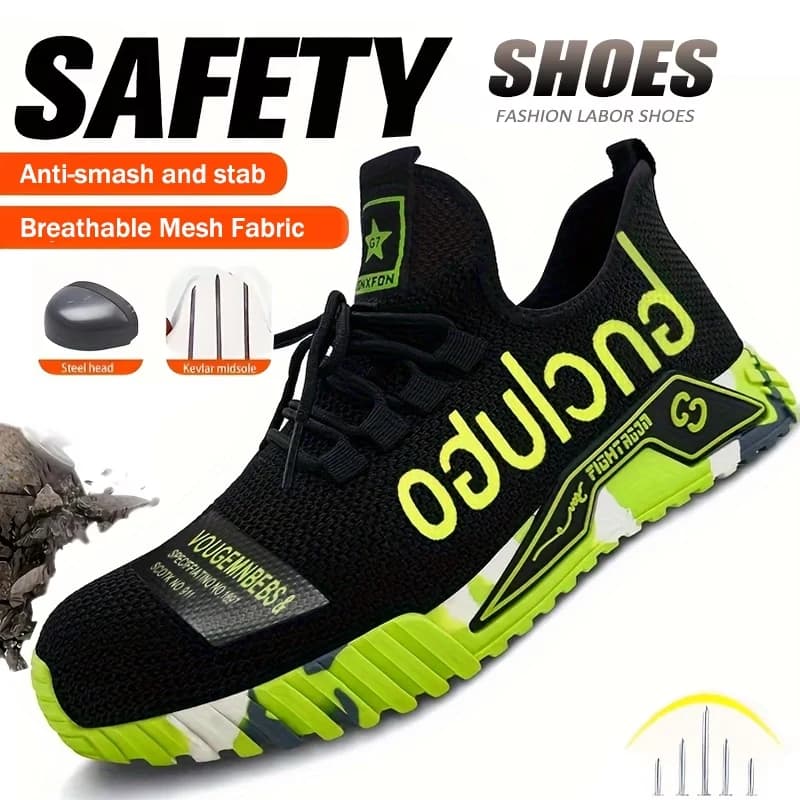 Steel Toe Cap Safety Boots | Puncture-Resistant Workwear | Breathable Industrial Footwear - Thumbnail 2