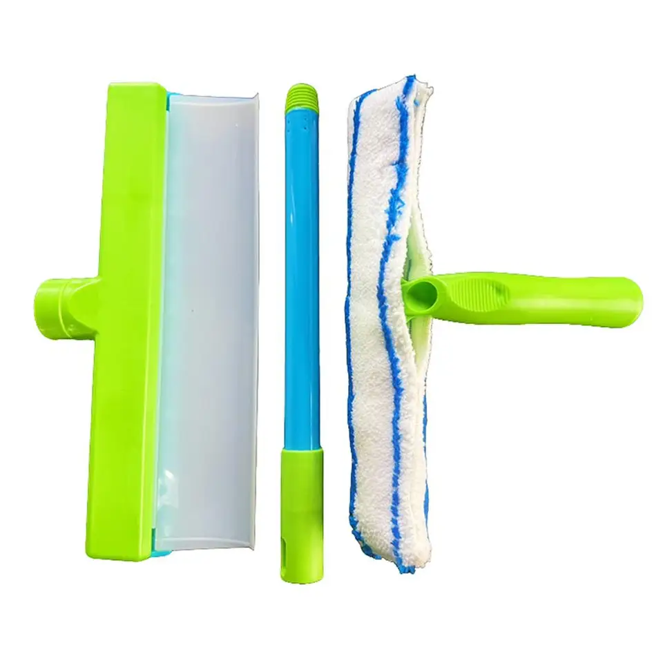 Window Squeegee Kit with handle and microfiber scrubber on a white background.