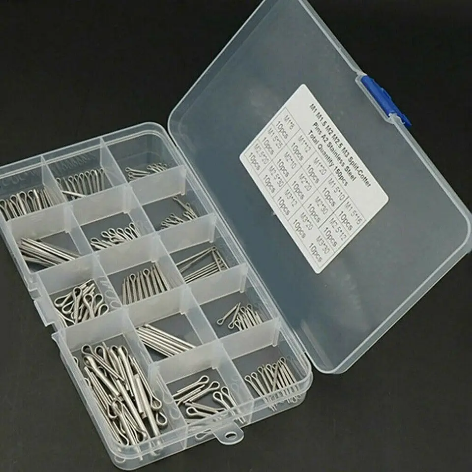 Steel Split Pins | 150pc Assortment | Marine Grade 304 - Thumbnail 4