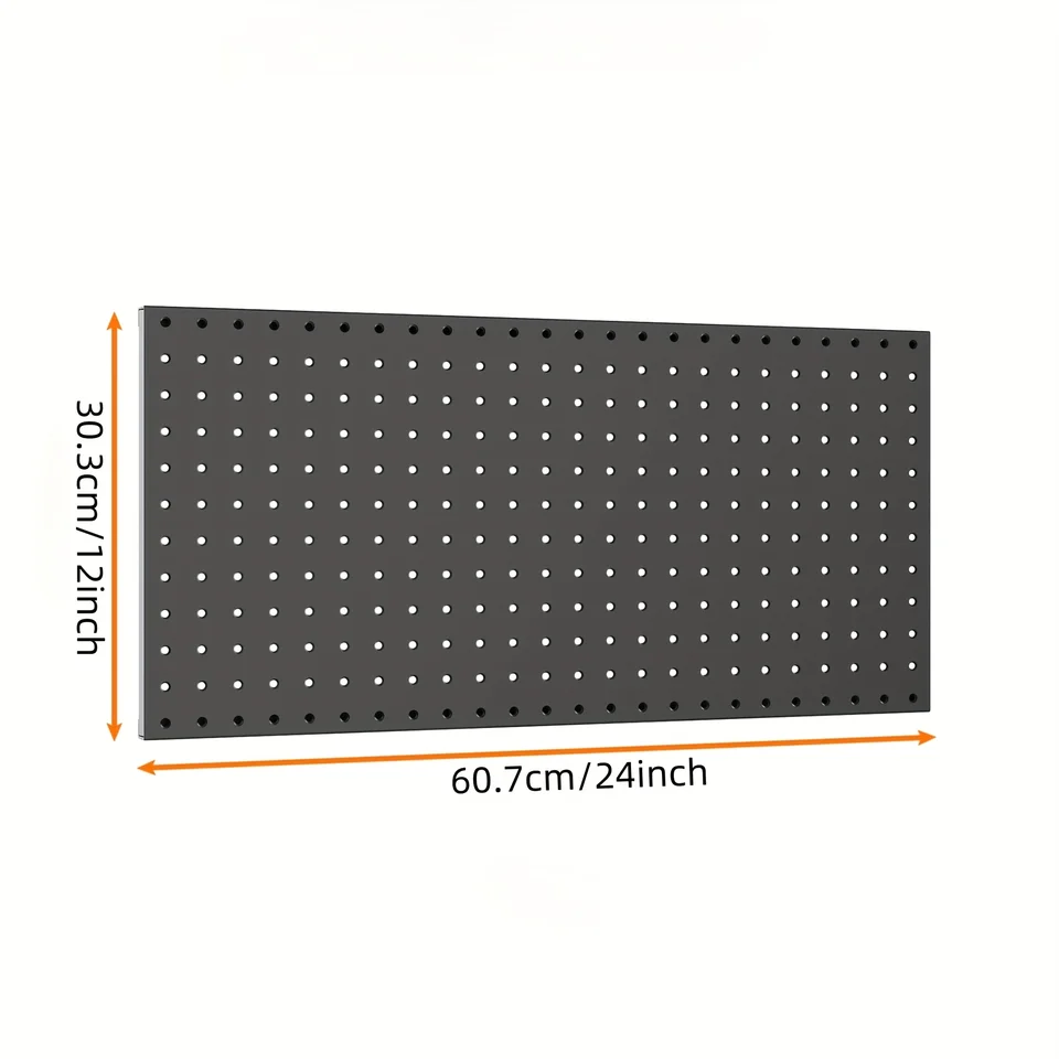 2pc 24x12 Inch Metal Pegboard Organiser | Wall-Mounted Storage | Multi-Room Use - Thumbnail 2