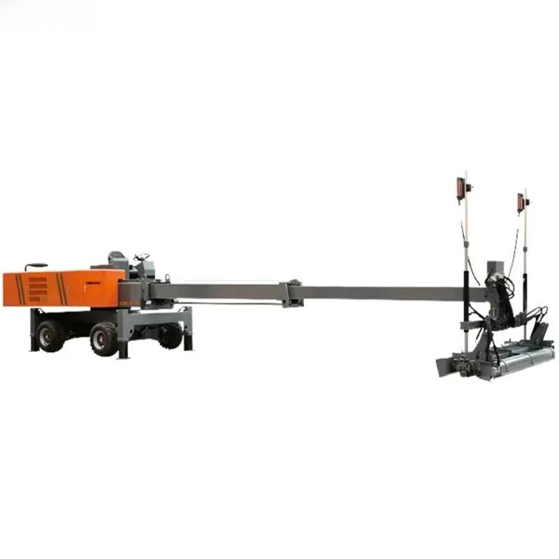 Full 360 Hydraulic Power Laser Screed Machine for concrete leveling, featuring four-wheel drive and a motor-controlled vibration system.