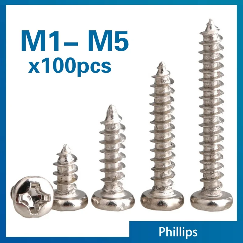 Self Tapping Screws | 100pc Round Head Assortment | Carbon Steel - Thumbnail 2