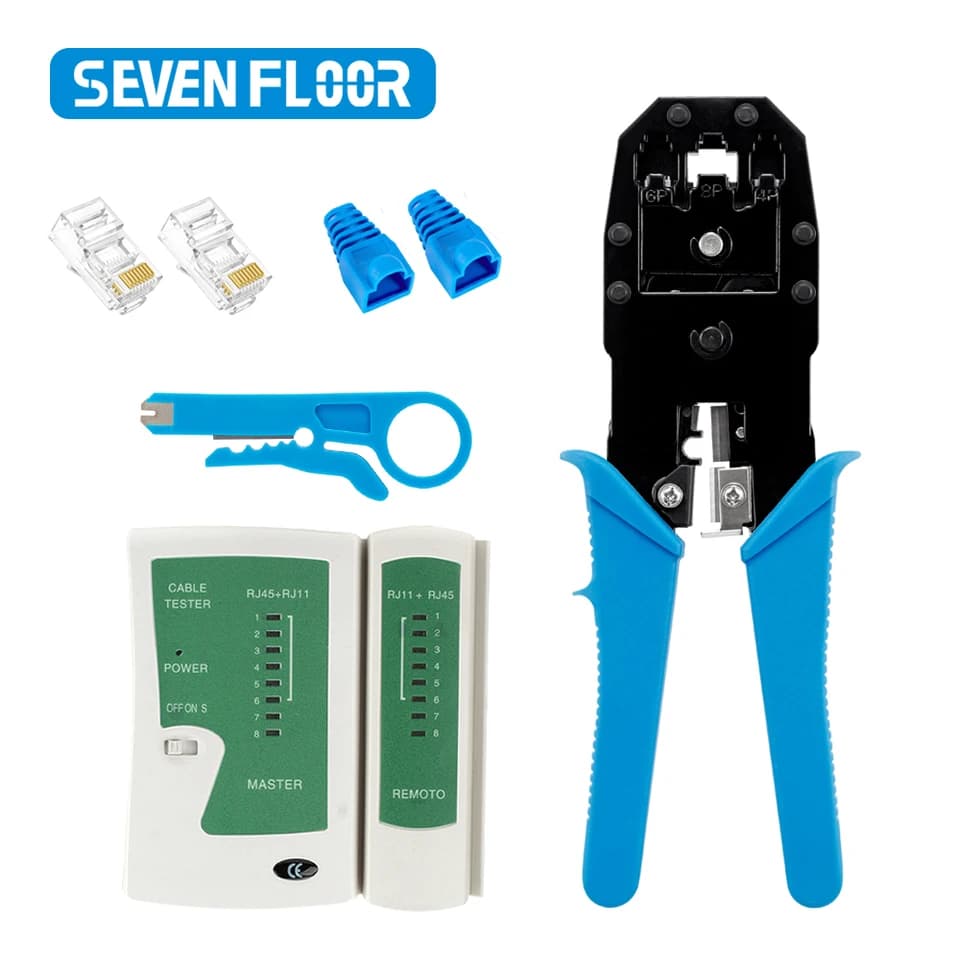 RJ45 RJ11 RJ12 Crimping Tool Kit | LAN Cable Tester & Wire Cutter | Network Maintenance Set - Thumbnail 6