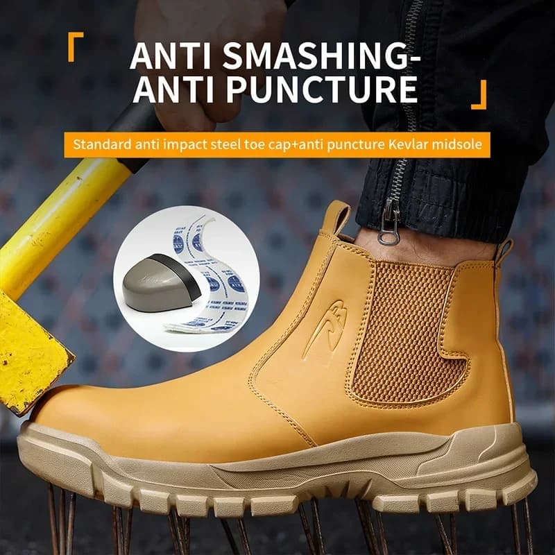 Waterproof Steel Toe Cap Boots | Lightweight Puncture-Proof | Industrial Chelsea Safety Boots - Thumbnail 8