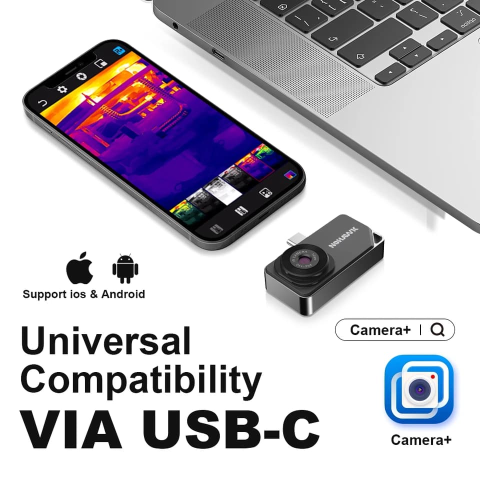 NOHAWK Thermal Camera | USB-C for iPhone 15+ & Android | HVAC, Auto & Home Repairs - Thumbnail 3