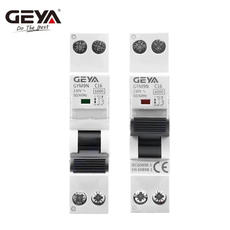 GEYA Miniature Circuit Breaker | 1P+N 6-40A 220V AC | 6kA C/B Curve DIN Rail - Thumbnail 3