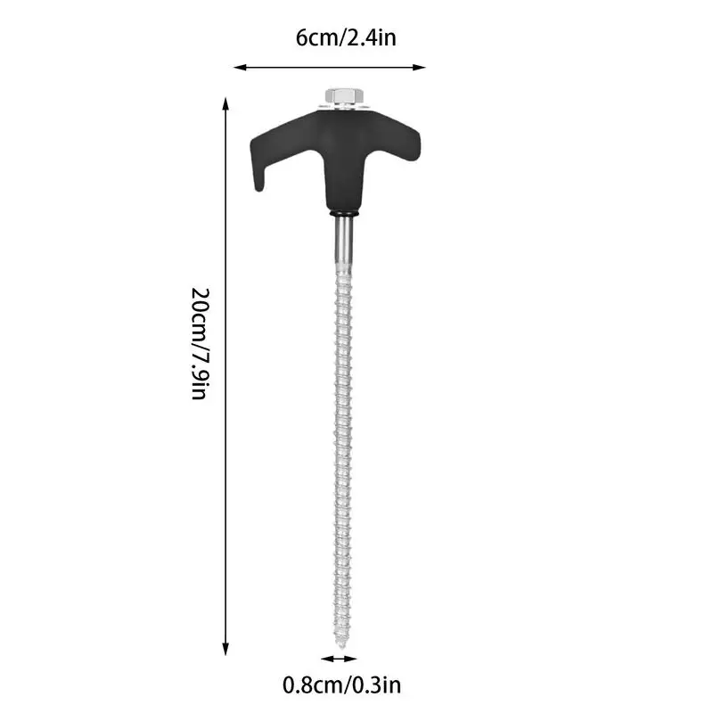 Ground Screw In Anchors (15pc) | Heavy Duty Metal Tent Pegs | Drill-In Ground Spikes - Thumbnail 2