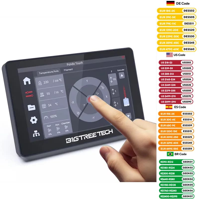 BIGTREETECH Panda Touch Screen for 3D Printer | Multi-Printer Wireless Control | Klipper Screen - Thumbnail 3