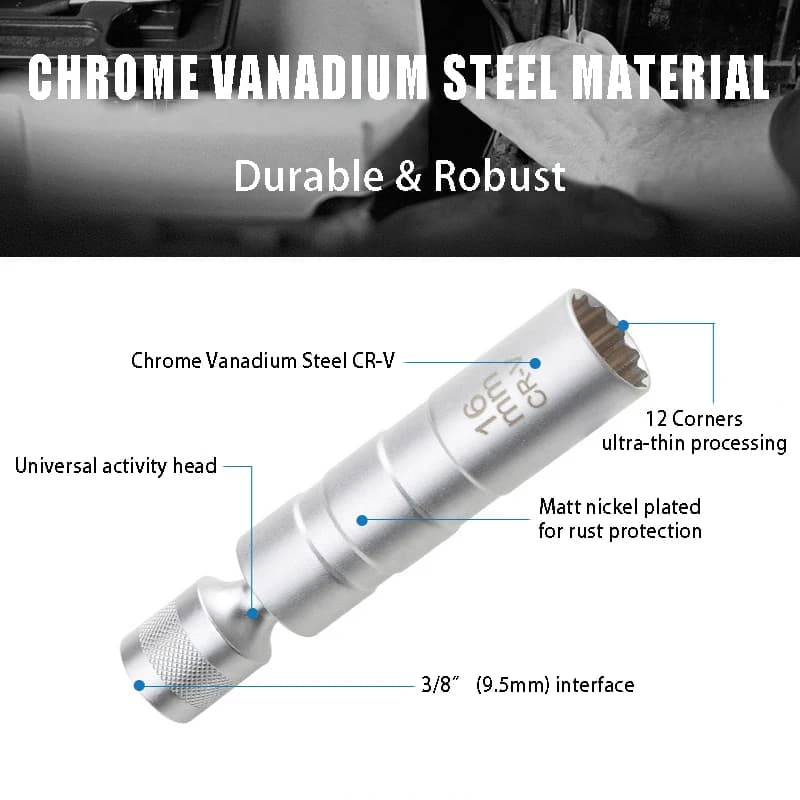 Spark Plug Socket | 14mm & 16mm Thin Wall | 3/8 Drive Wrench - Thumbnail 2