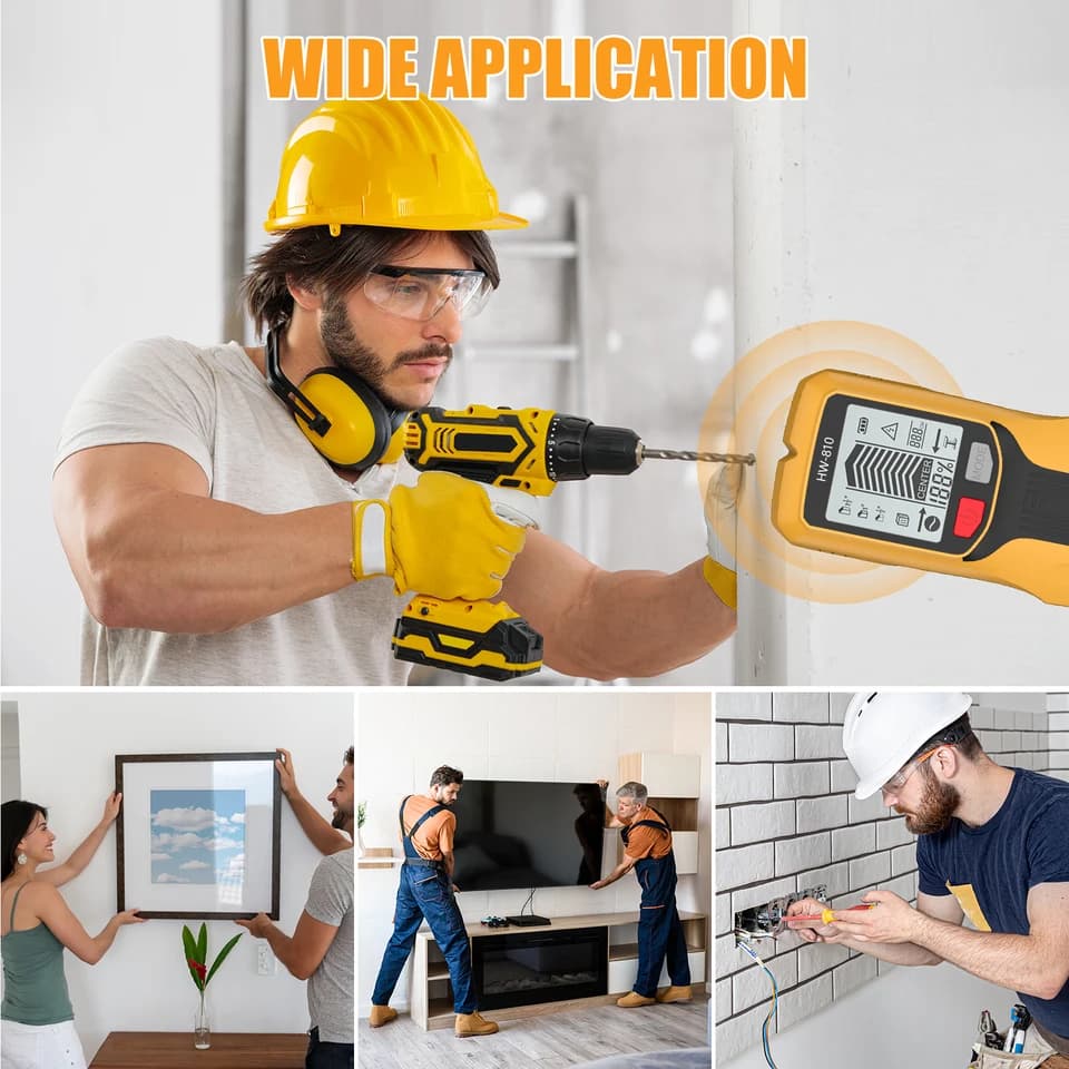 6-in-1 Digital Stud Finder | 80mm Deep Scan | Wood, Metal & AC Wire Detection - Thumbnail 5