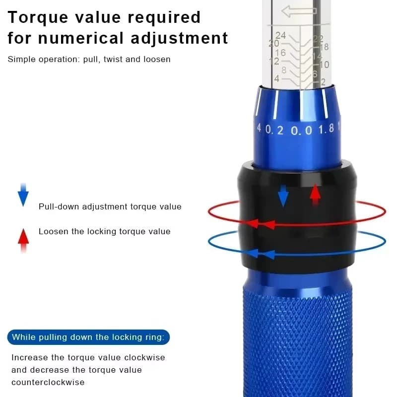 1/4 Drive Torque Wrench | 2-24Nm Precision Tool | Automotive & Moto Repair - Thumbnail 6
