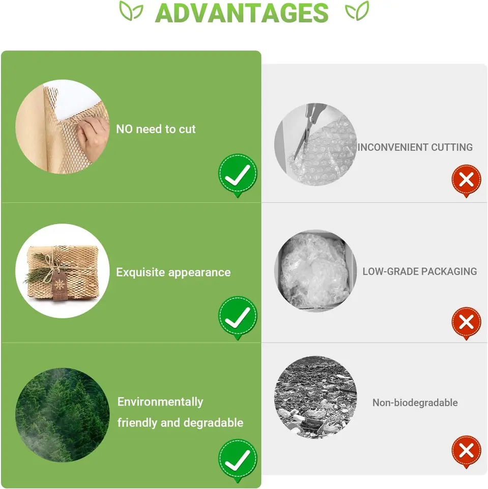 Eco-Friendly Bubble Wrap Roll Alternative | Honeycomb Cushioning | Moving Supplies - Thumbnail 2