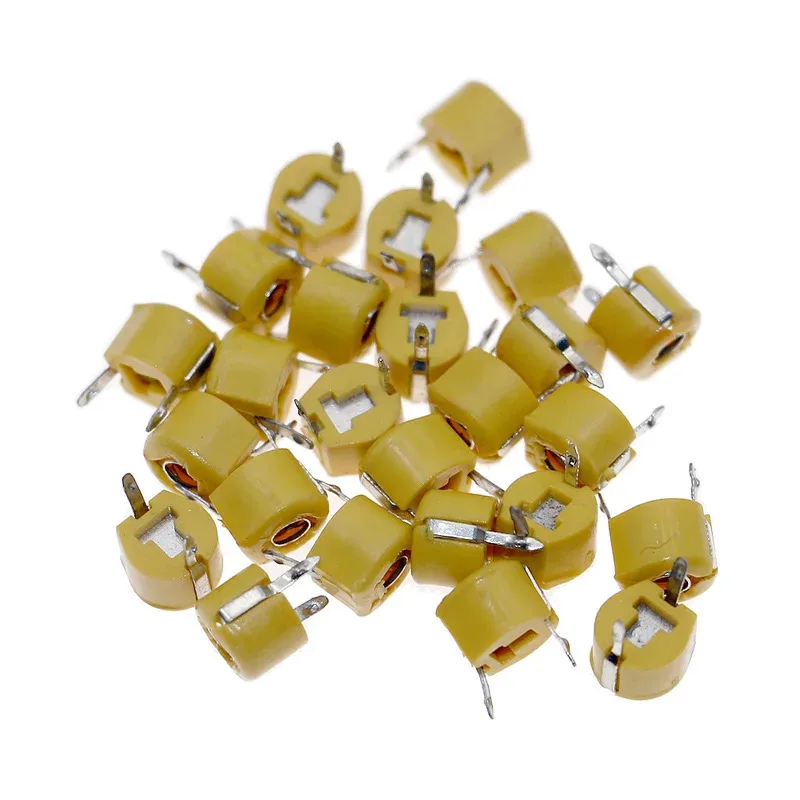 50pcs/lot 6mm Trimmer Variable Ceramic Capacitor 5PF 10PF 20PF 30PF 40PF 50PF 60PF 70PF 120PF Adjustable Capacitors - Image 1