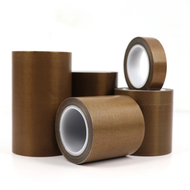 High-Temp PTFE Thread Tape: Multiple rolls of brown tape in various sizes.