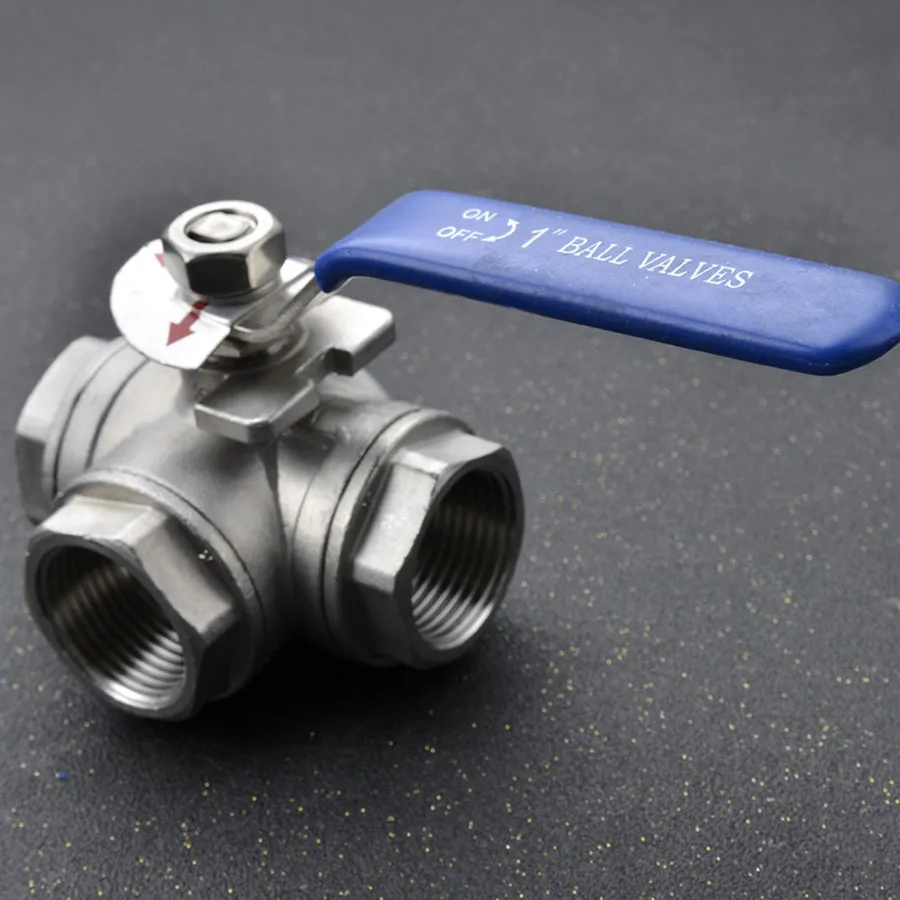 Stainless 304 Steel 3-Way Ball Valve | Full Port BSP Female | Water, Oil, Air, Gas - Thumbnail 3