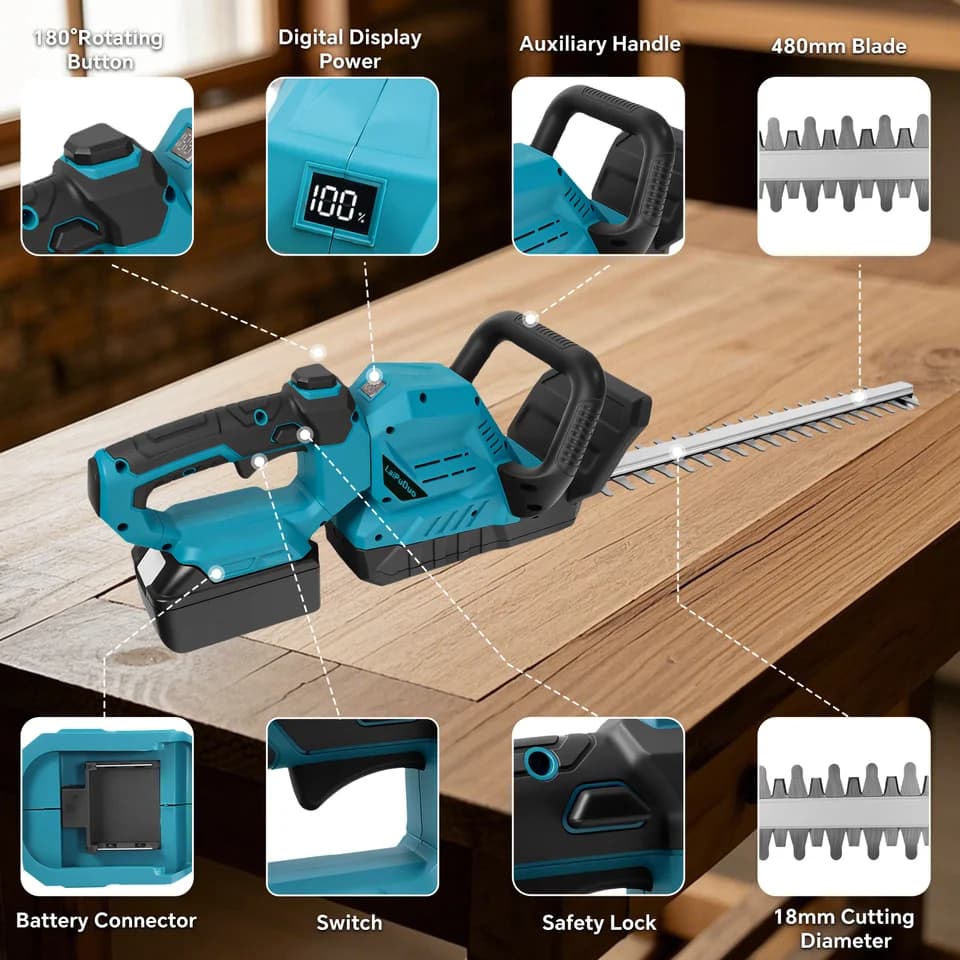 Brushless Hedge Trimmer | 3000RPM Cordless | For Makita 18V Battery - Thumbnail 3