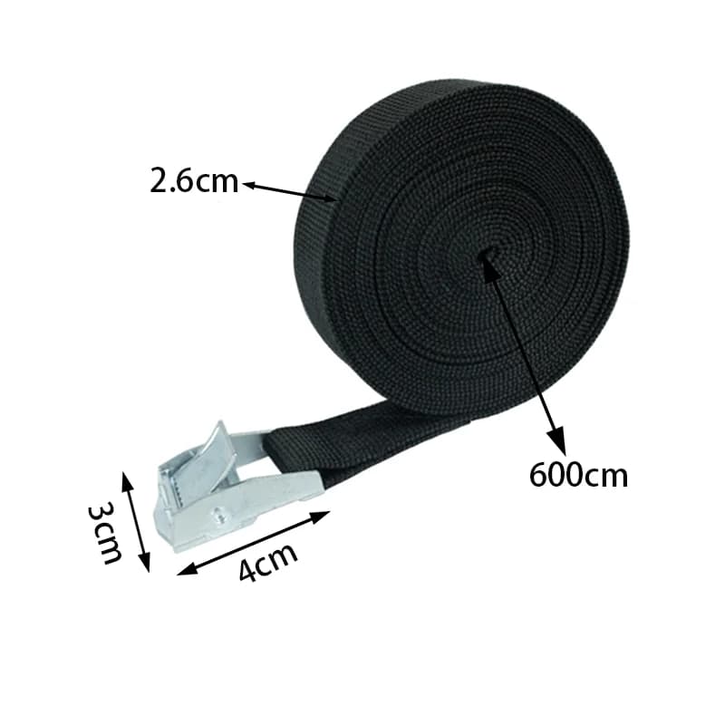 Tie-Down Straps | 6M Length | For Car & Motorcycle Cargo - Thumbnail 7