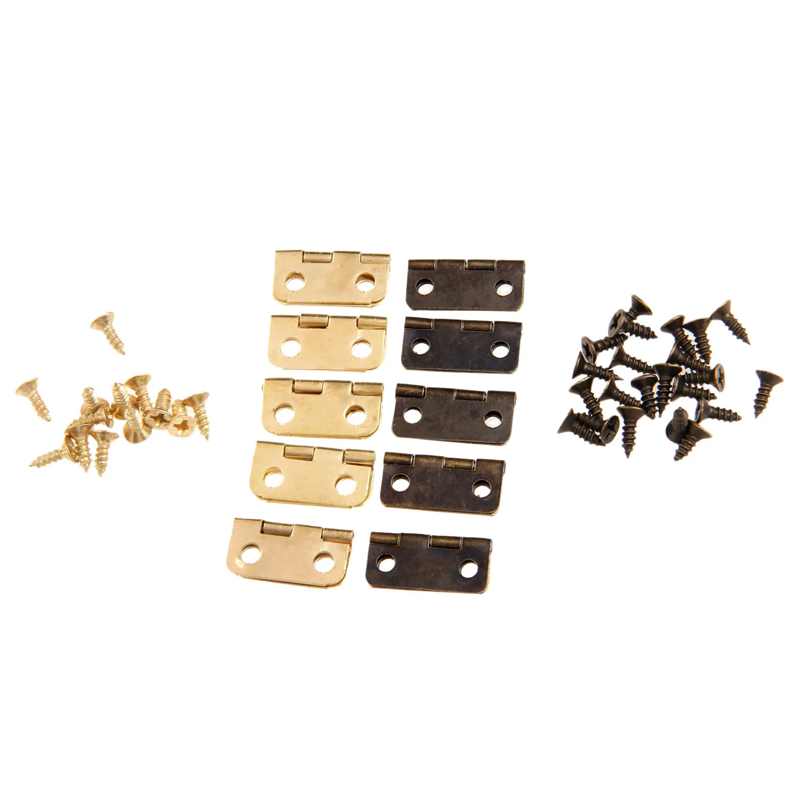 10 Pcs Antique Bronze Cabinet Hinges | 16x13mm Small Furniture Fittings | For Jewelry & Wood Boxes - Image 1