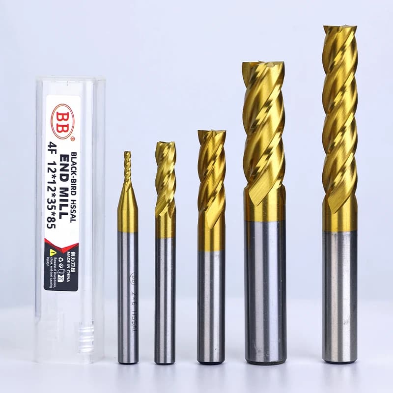 HSS TiN Coated Router Bits | Imperial Inch Metal Cutter | 4 Flutes 1/8 - Thumbnail 3