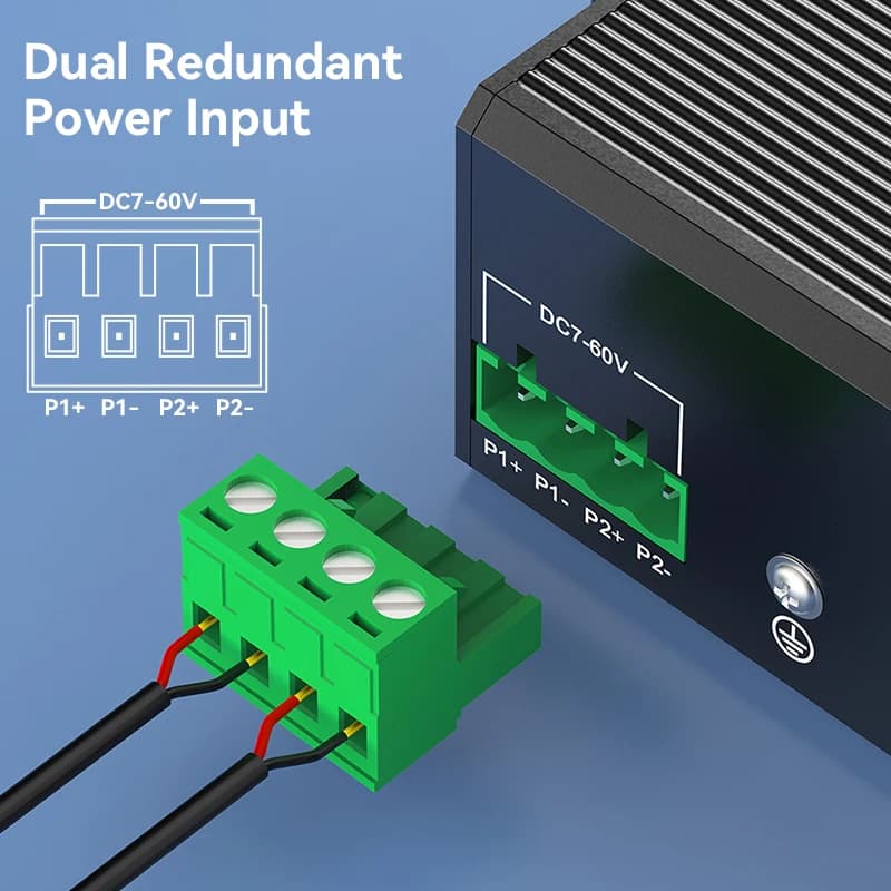8 Port Industrial Network Switch | DIN Rail Mount | Plug & Play IP40 - Thumbnail 5