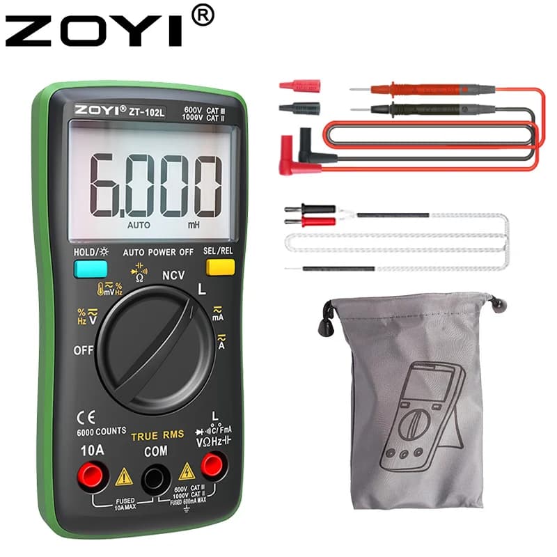 ZT-102L Multimeter | 60H Inductance & Capacitance | Temperature & NCV - Thumbnail 2