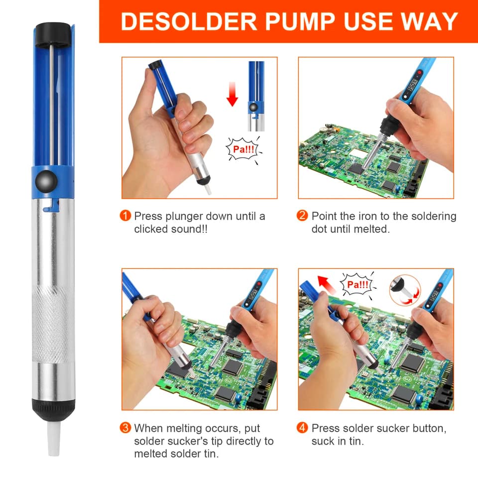 80W LCD Digital Soldering Iron Kit | Adjustable Temp with Switch | Electronics Repair - Thumbnail 4
