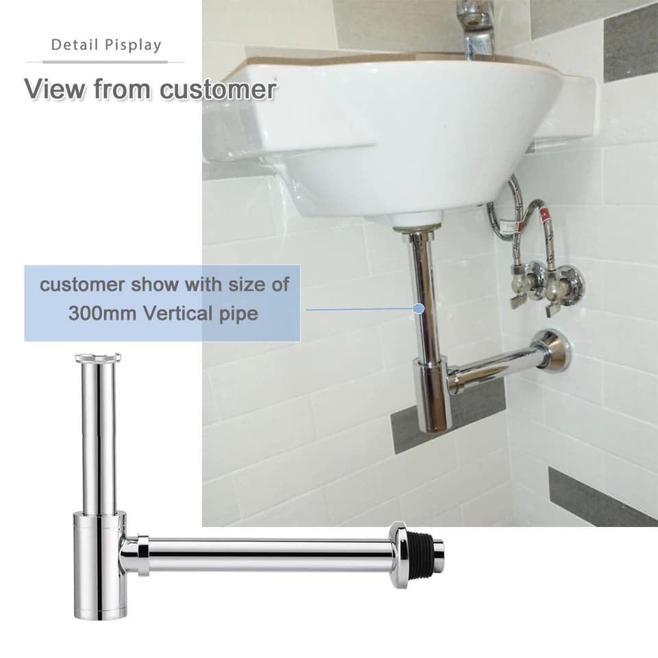 Flexible Kitchen Sink Bottle Trap Extension | 30cm Lengthening Pipe | Basin Drain Connector - Thumbnail 3