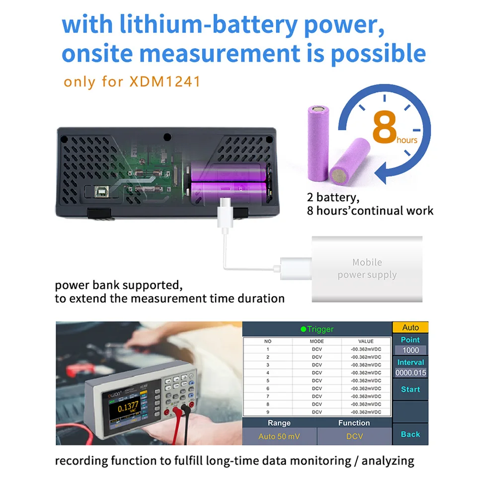OWON XDM1041 XDM1241 Multimeter | 55000 Count True RMS | Benchtop LCD Voltmeter - Thumbnail 5