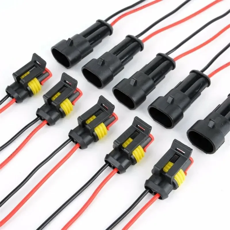 2-Pin Waterproof Connector Set | 5 Male/Female Pairs | 20AWG Automotive & Marine Grade - Image 1
