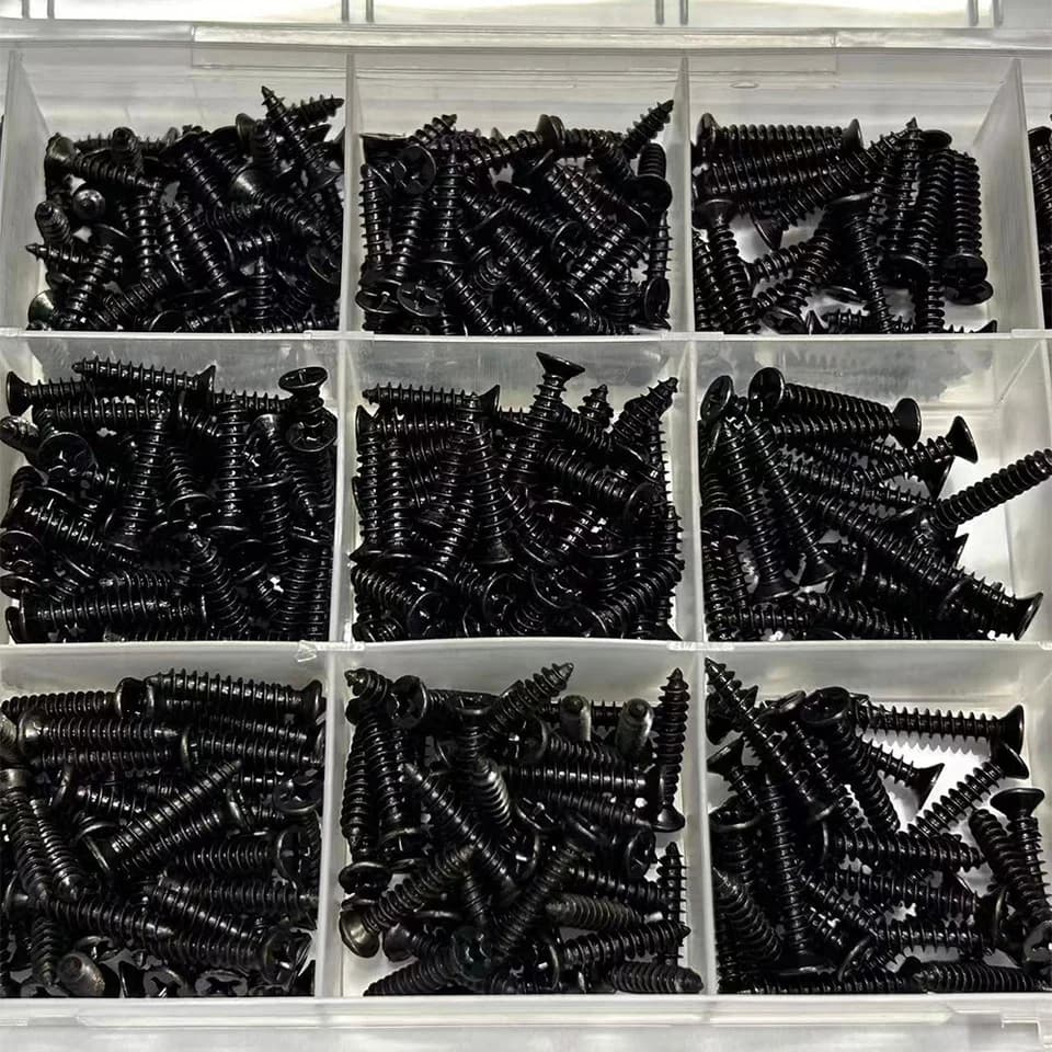 Self Tapping Screws Assortment Kit | 480 Black Wood Screws | 6-20mm Sizes - Thumbnail 5