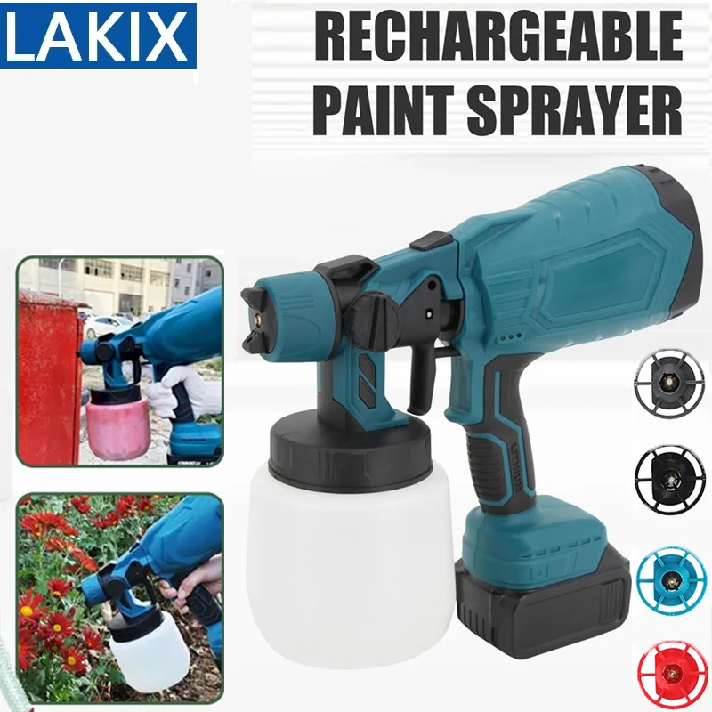 Cordless Paint Sprayer | HVLP Spray Gun for Makita | 5 Nozzles for Fence & Interior/Exterior - Thumbnail 2