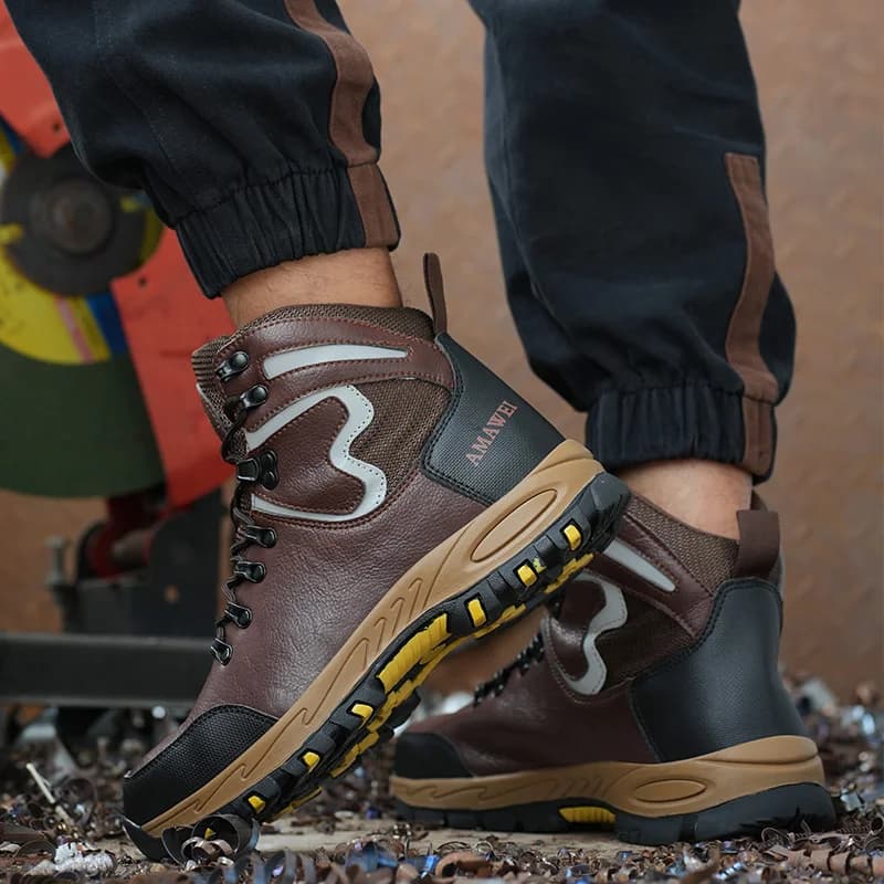 Steel Toe Safety Wellington Boots | Waterproof Anti-Smash Workwear - Thumbnail 4