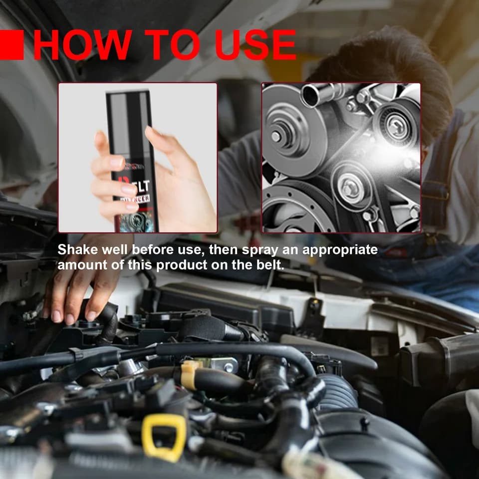 Car Brake Cleaner Spray | Belt Silencer & Lubricant 100ml | Rubber Seal Softening - Thumbnail 4