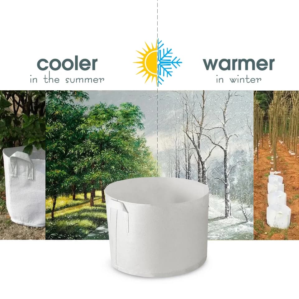 White Plant Grow Bags | Aeration Fabric Pot | Root Control Planters - Thumbnail 5