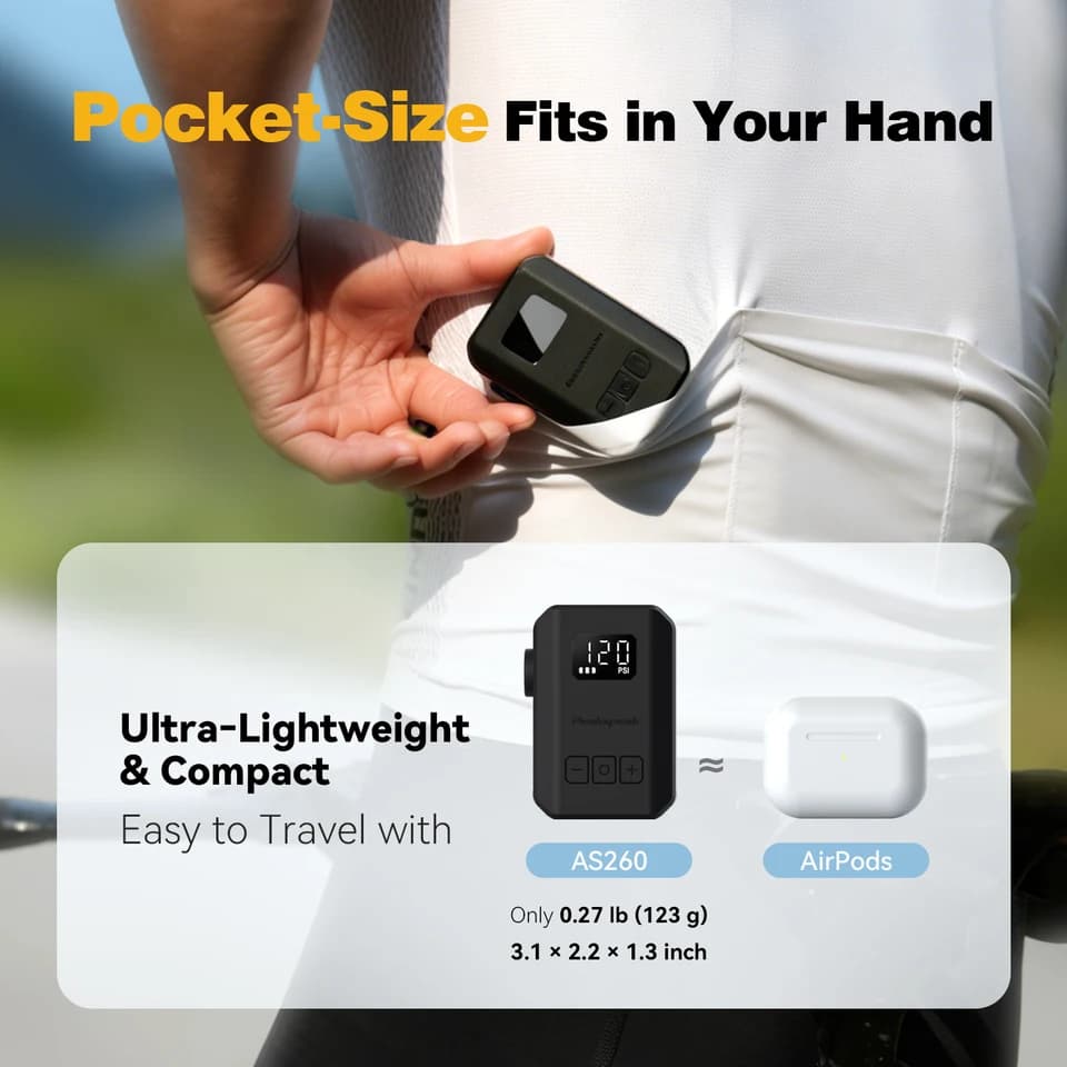 Peakspeak AS260PRO Digital Cordless Tyre Inflator | 120PSI Max | 600mAh Battery - Thumbnail 3