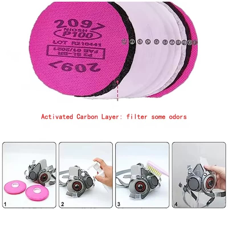 6200 2097 Dust Mask Kit | Half Face Respirator | Paint, Vapour, Welding - Thumbnail 5