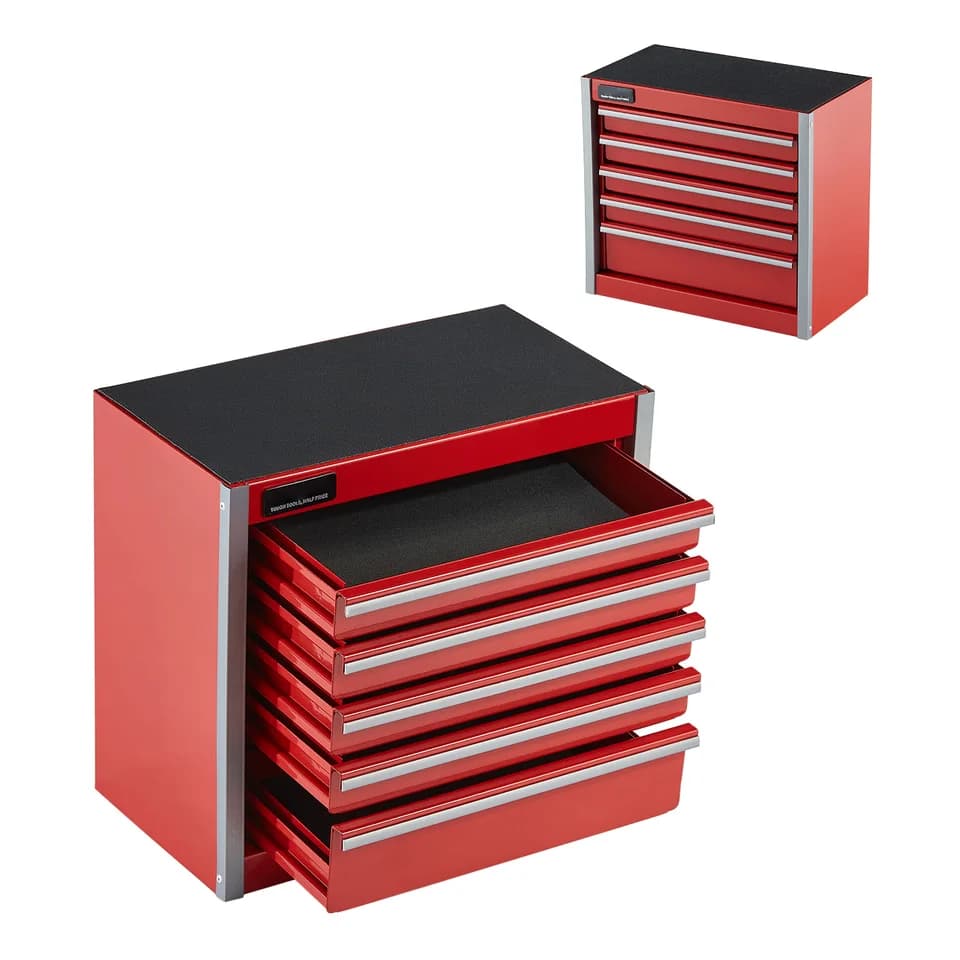 5-Drawer Tool Box | Portable Metal Chest with PP Feet | Garage Workshop Storage - Thumbnail 2
