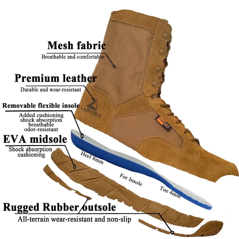 LAHORS® Waterproof Steel Toe Cap Boots | Lightweight Tactical | Outdoor Hiking & Training - Thumbnail 4