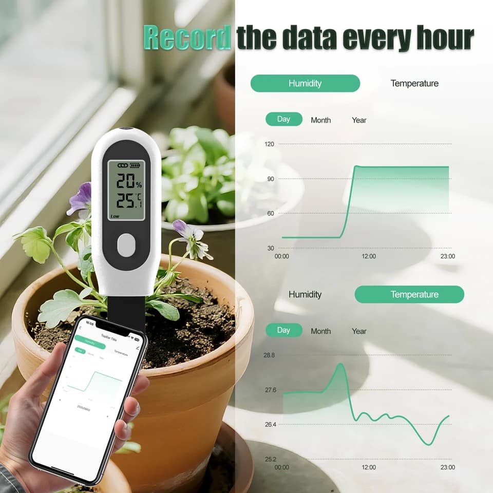 Zigbee Soil Moisture Meter | Temp & Humidity LCD Display | Smart App Control for Plants - Thumbnail 6