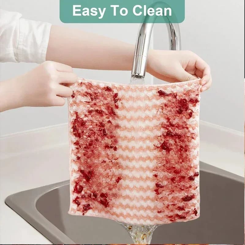 40x Super Absorbent Cleaning Cloths for Glass | Coral Fleece Dish Rags | Thick Kitchen & Window Wipes - Thumbnail 4